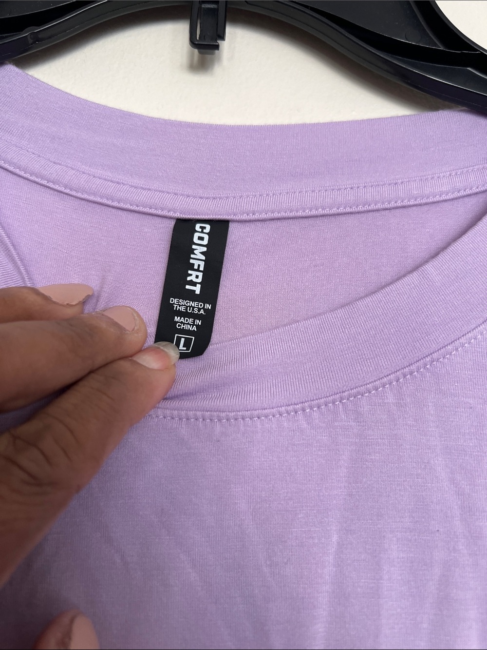 Comfrt Casual Lavender Crew Neck Tee - Comfy Brand - Picture 2 of 9